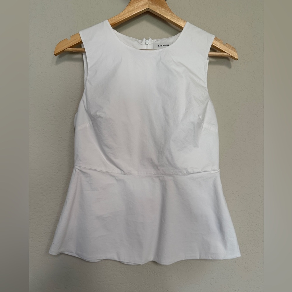 Babaton White Peplum Blouse size 4